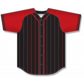 Allsense Men's Basic Sport Outline Baseball Jersey Classic Short Sleeve Shirt Red 3XL