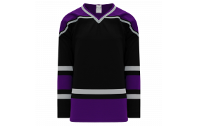 Athletic Knit (AK) H550BKA-LAS751BK Pro Series - Adult Knitted Vintage Los Angeles Kings Purple Hockey Jersey Large