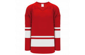 H6400-208 Red/White League Style Blank Hockey Jerseys Adult Large