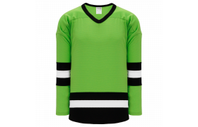 H6400-269 Lime Green/Black League Style Blank Hockey Jerseys Youth XL