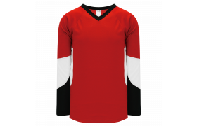 H7400-414 Red/Black/White League Style Blank Hockey Jerseys Adult 2XL